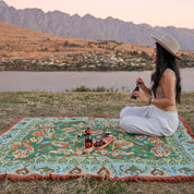 Jade Green Boho Picnic Rug