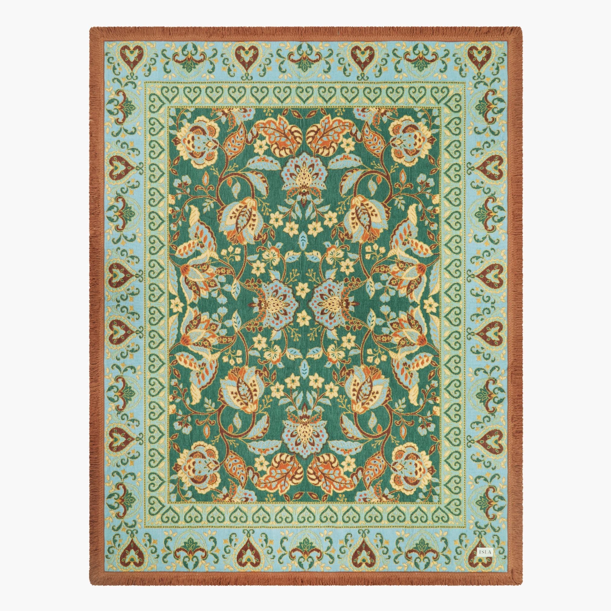 Jade Green Boho Picnic Rug