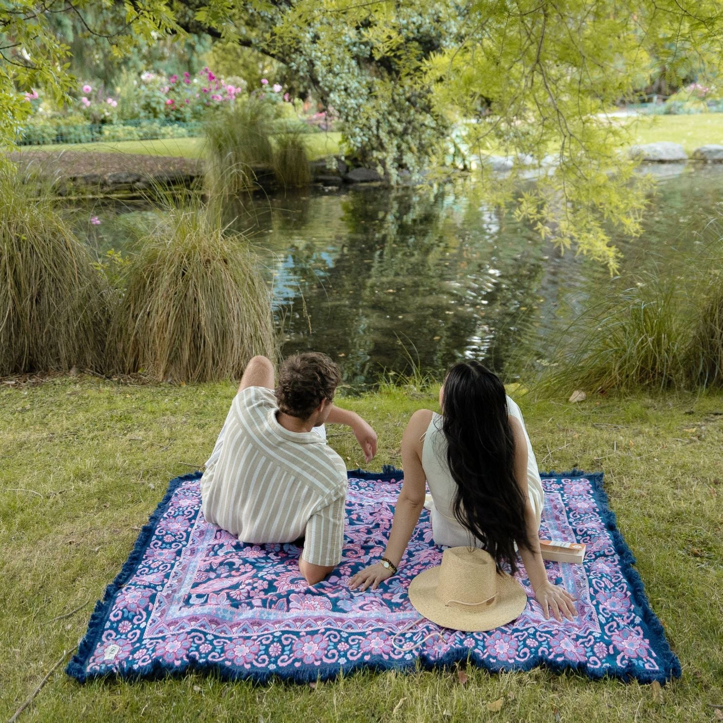 Midnight Woven Picnic Rug