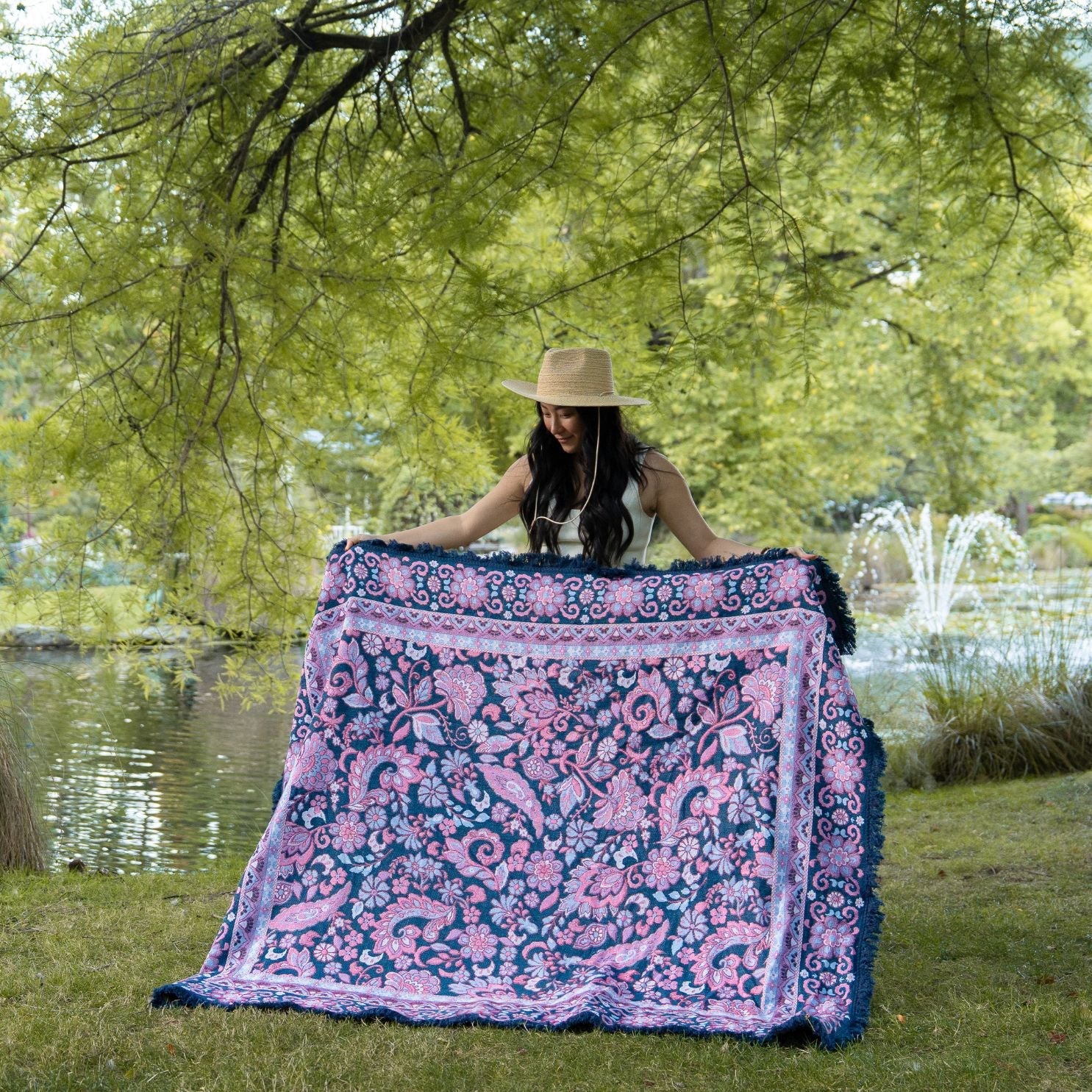 Midnight Woven Picnic Rug