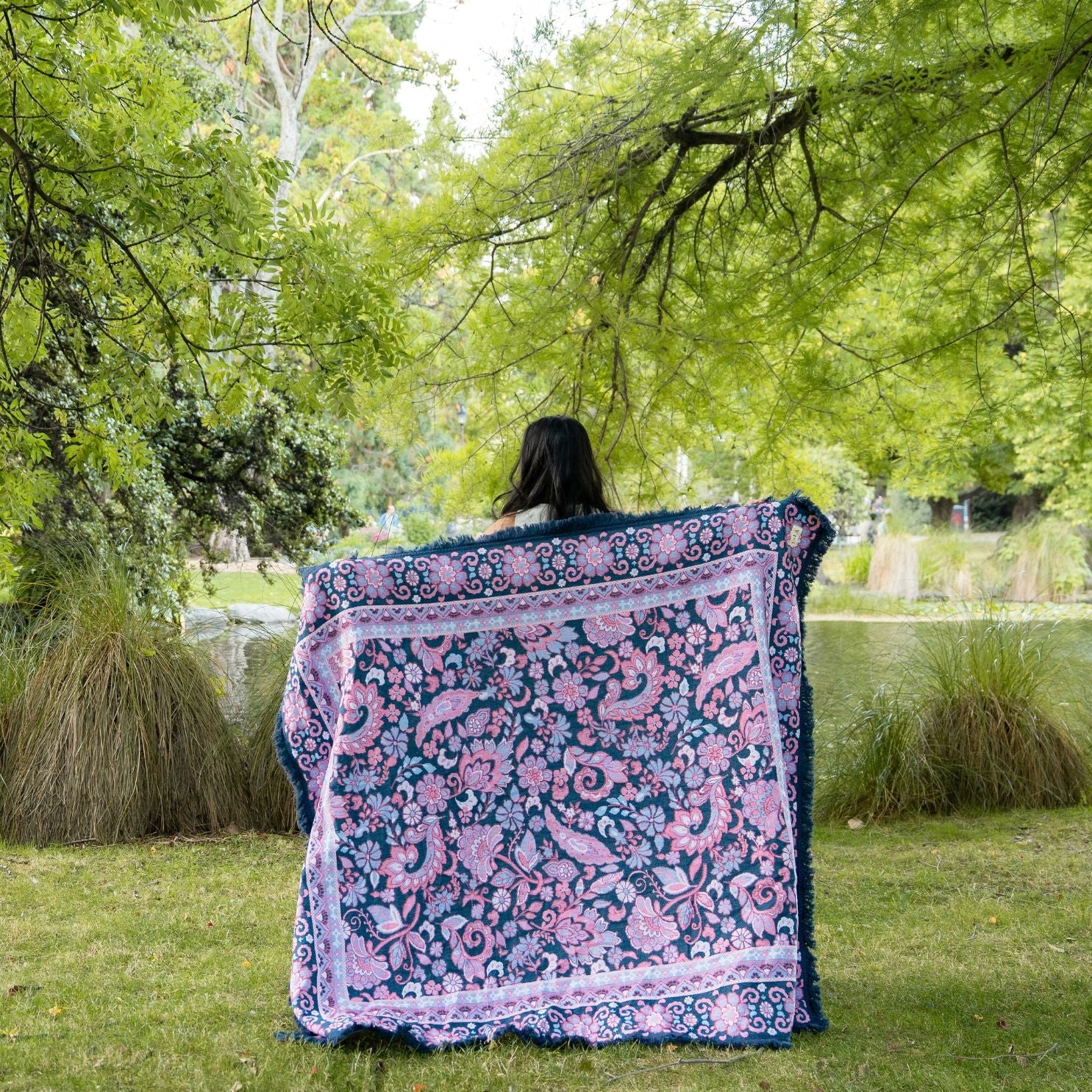 Midnight Woven Picnic Rug